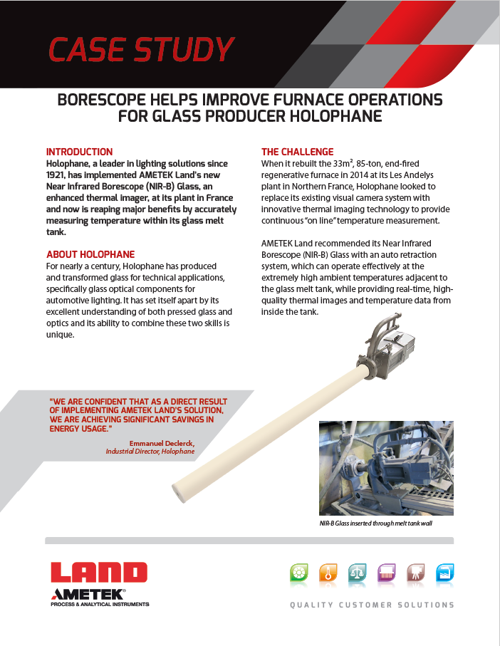 Borescope Helps Improve Furnace Operations for Glass Producer Holophane