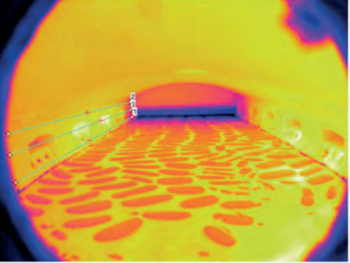 Thermal Image in a Container Glass Furnace using AMETEK Land's IMAGEPro Glass Software